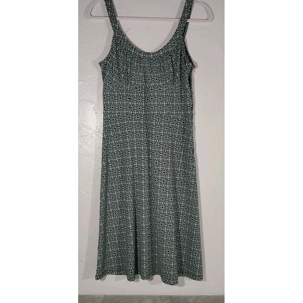 Ann Taylor LOFT Dress 4 Navy/Teal Knee Length Shift Sleeveless Summer Beach